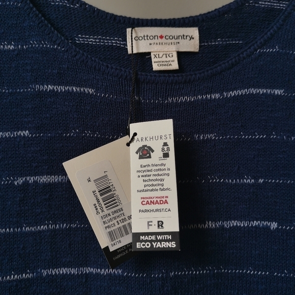 Cotton Country by Parkhurst Eden Cotton Knit Sleeveless Striped Dress - Picture 6 of 8